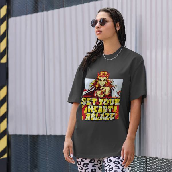 Kyojuro Rengoku "Set Your Heart Ablaze" Motivational Tee - Image 4