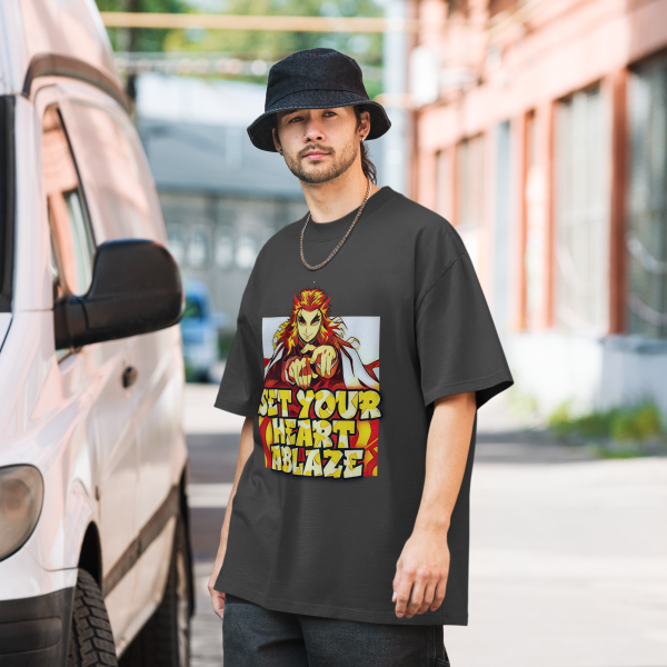 Kyojuro Rengoku "Set Your Heart Ablaze" Motivational Tee - Image 2