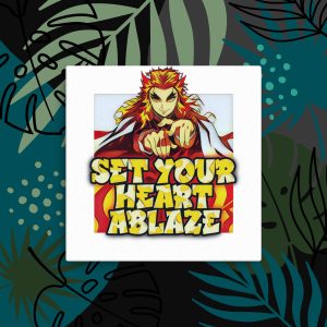 Kyojuro Rengoku "Set Your Heart Ablaze" Motivational Canvas