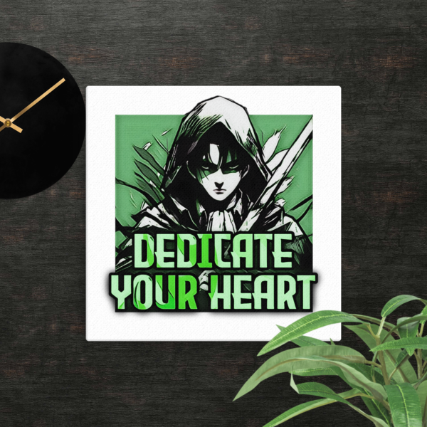 Captain Levi "Dedicate Your Heart" Motivational Canvas - Image 2