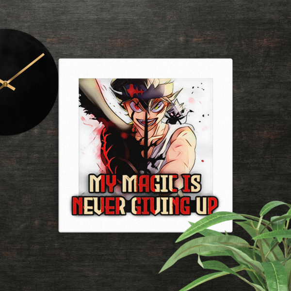 Black Clover Asta "My Magic is Never Giving Up" Motivational Canvas - Image 2