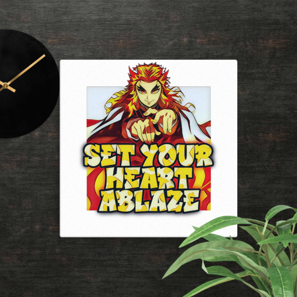Kyojuro Rengoku "Set Your Heart Ablaze" Motivational Canvas - Image 2