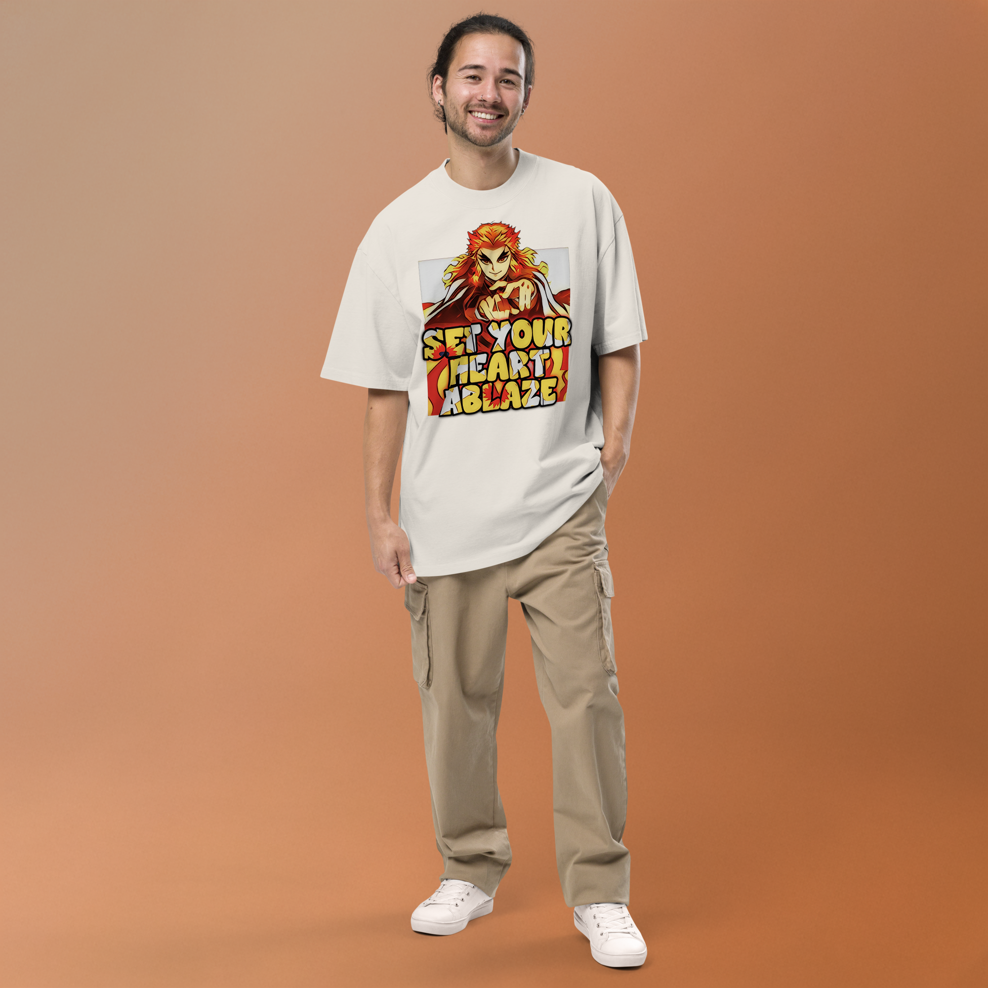 Kyojuro Rengoku "Set Your Heart Ablaze" Motivational Tee - Image 3