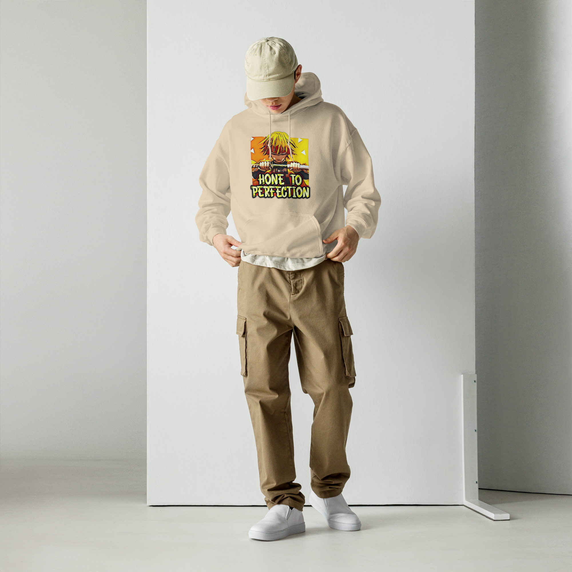 Zenitsu Agatsuma "Hone to Perfection" Motivational Hoodie